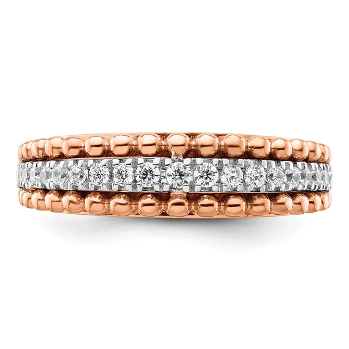 Rings Goldia 14k Twotone Two Tone Rose and White Gold 14 Ct Lab Grown Diamond VSSI G Band Ring