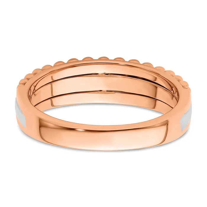 Rings Goldia 14k Twotone Two Tone Rose and White Gold 14 Ct Lab Grown Diamond VSSI G Band Ring