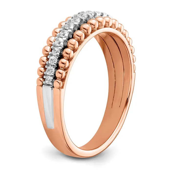Rings Goldia 14k Twotone Two Tone Rose and White Gold 14 Ct Lab Grown Diamond VSSI G Band Ring