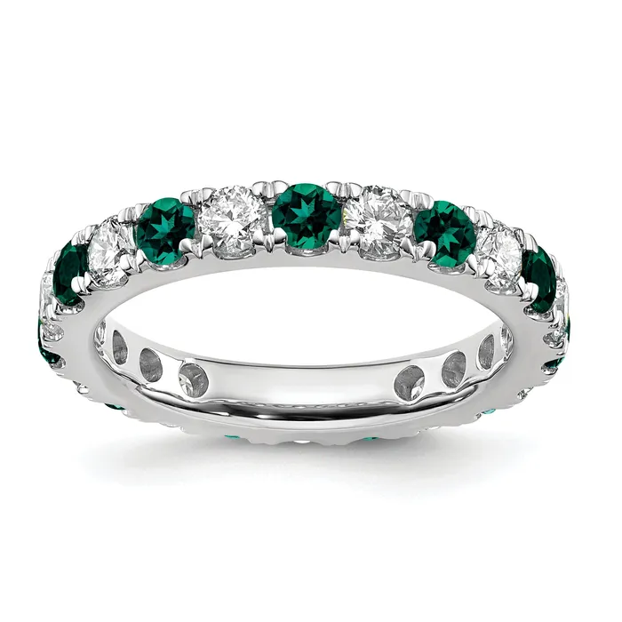Rings Goldia 14k White Gold 1 Ct Lab Grown Diamond VSSI G and Lab Created Alexandrite Eternity Band Ring