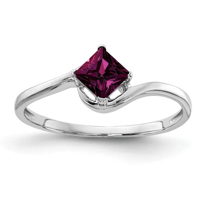 Rings Goldia 14k White Gold 4mm Princess Cut Rhodolite Garnet ring