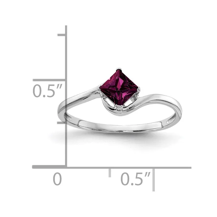 Rings Goldia 14k White Gold 4mm Princess Cut Rhodolite Garnet ring