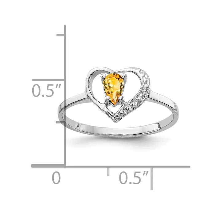 Rings Goldia 14k White Gold 5x3mm Pear Citrine A Real Diamond ring