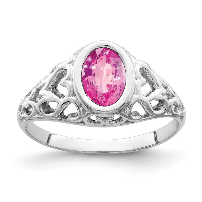 Rings Goldia 14k White Gold 7x5mm Oval Pink Sapphire ring
