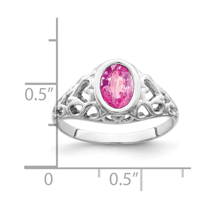 Rings Goldia 14k White Gold 7x5mm Oval Pink Sapphire ring
