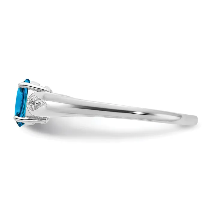 Rings Goldia 14k White Gold Blue Topaz and Real Diamond Ring