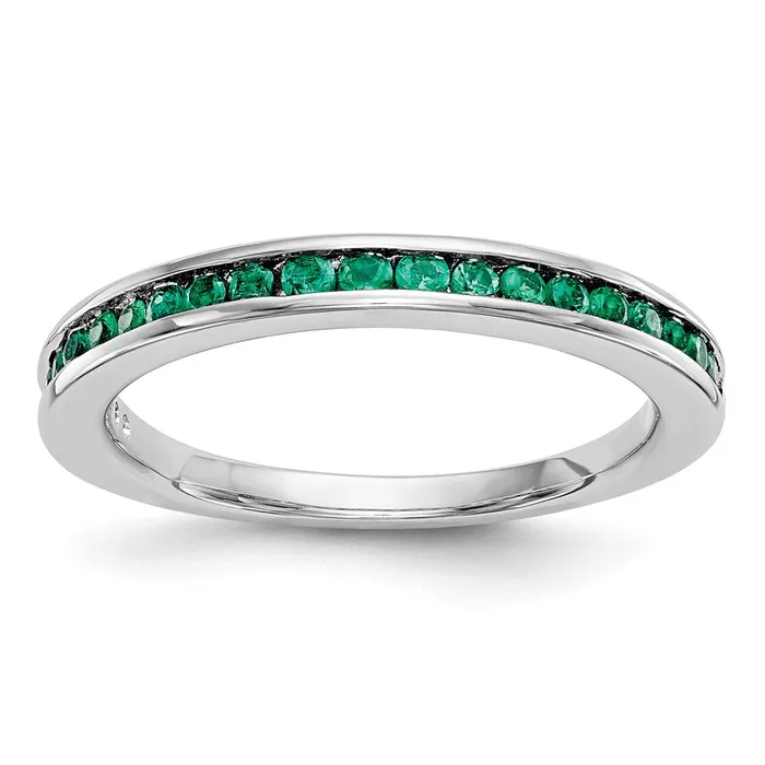 Rings Goldia 14k White Gold Emerald Band