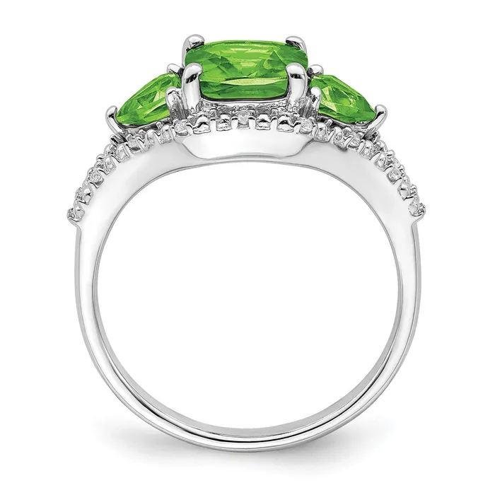 Rings Goldia 14k White Gold Peridot and Real Diamond Ring