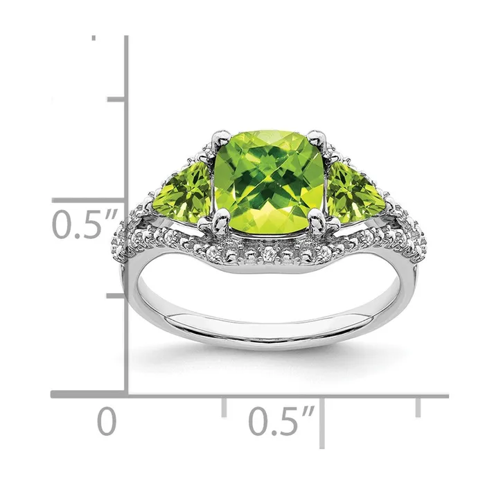 Rings Goldia 14k White Gold Peridot and Real Diamond Ring