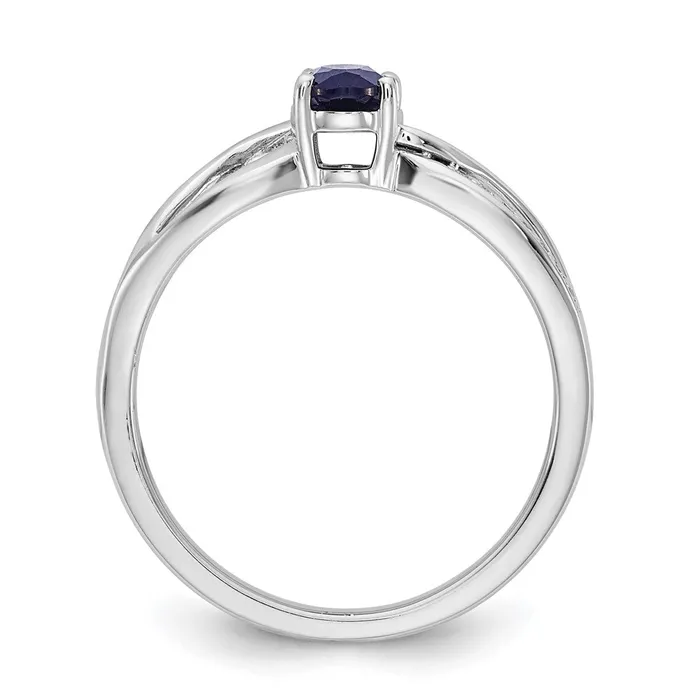 Rings Goldia 14k White Gold Polished Sapphire and Real Diamond Ring