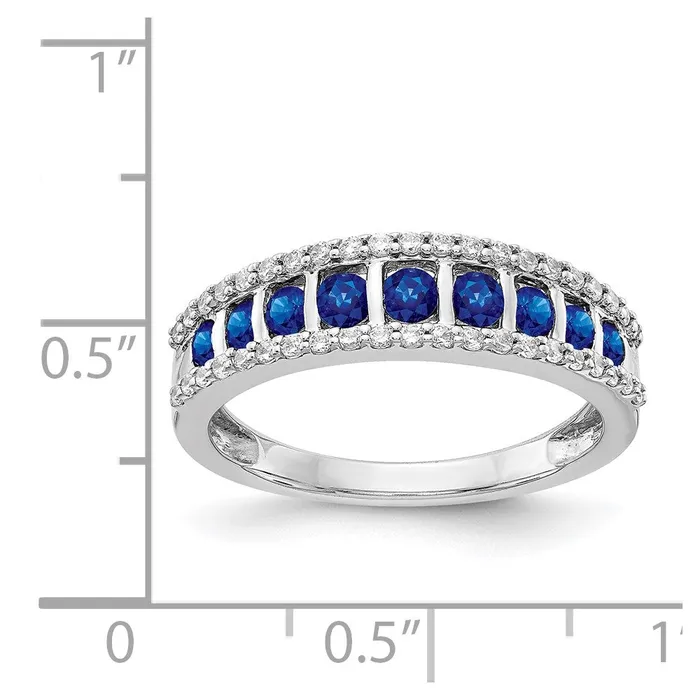 Rings Goldia 14k White Gold Real Diamond and Sapphire Fancy Ring