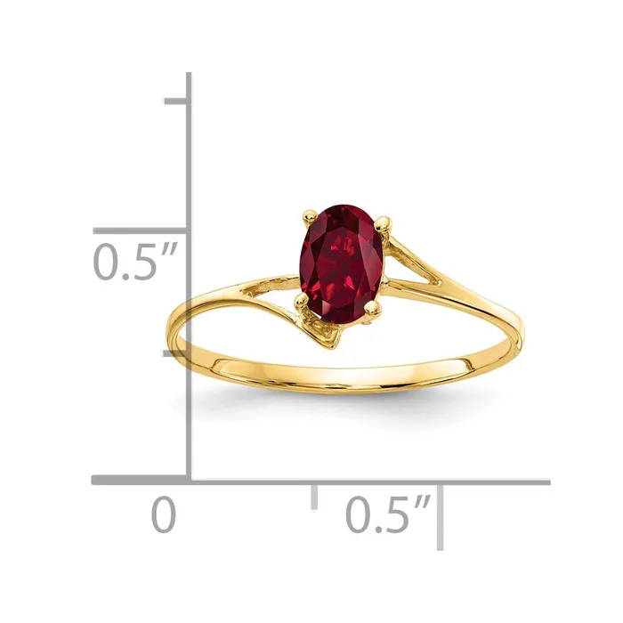 Rings Goldia 14K Yellow Gold 6x4mm Oval Created Ruby ring