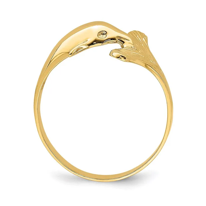 Rings Goldia 14K Yellow Gold Fantailed Dolphin Ring