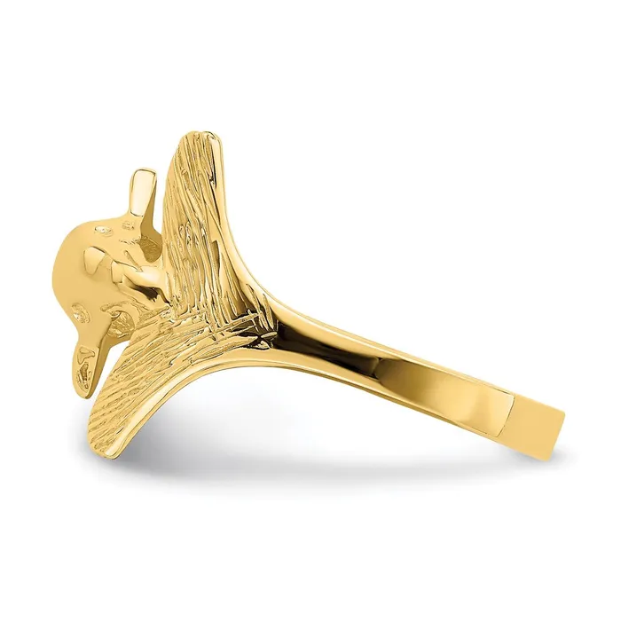 Rings Goldia 14K Yellow Gold Fantailed Dolphin Ring