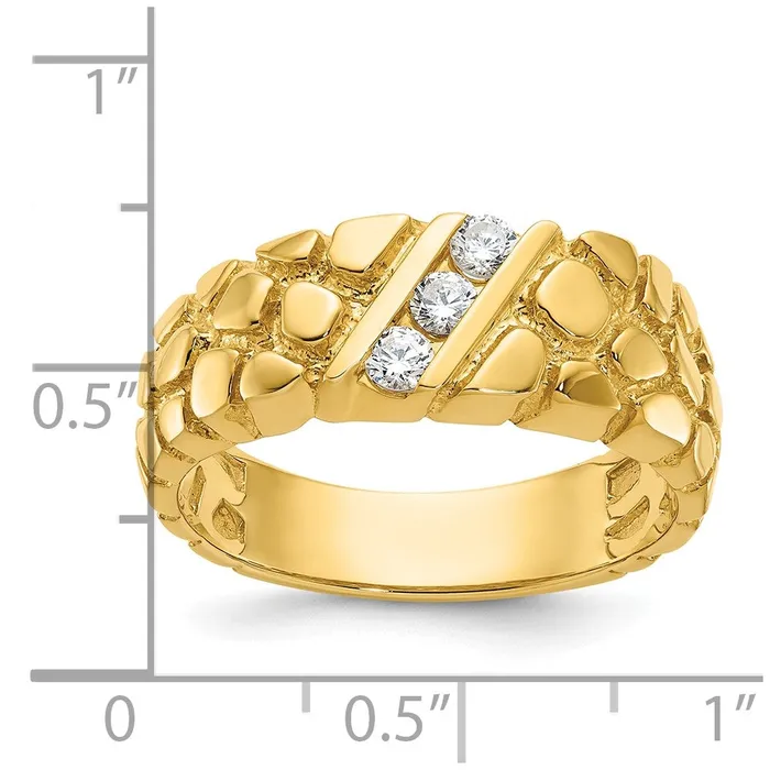 Rings Goldia 14k Yellow Gold Mens 14 carat Diamond Nugget Complete Ring
