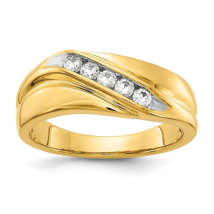 Rings Goldia 14K Yellow Gold Real Diamond Mens Ring