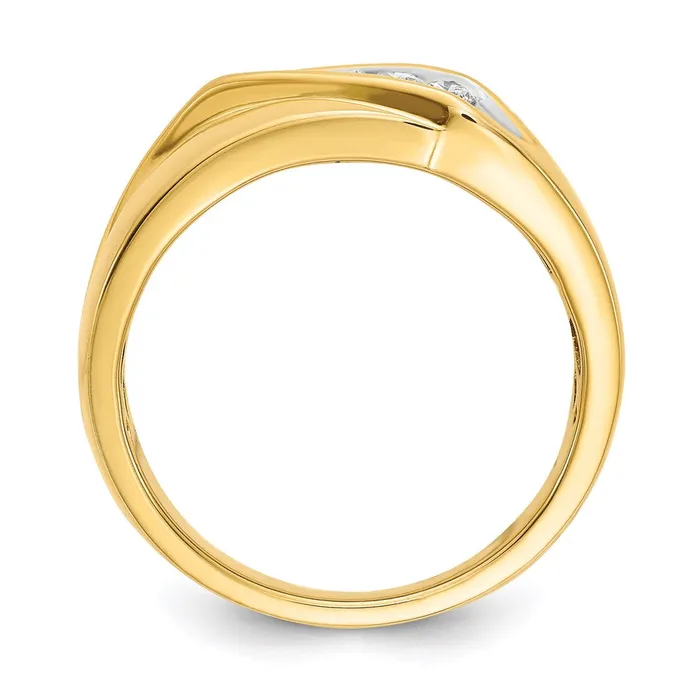 Rings Goldia 14K Yellow Gold Real Diamond Mens Ring