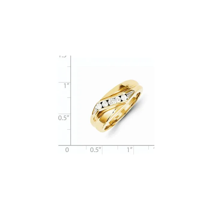 Rings Goldia 14K Yellow Gold Real Diamond Mens Ring