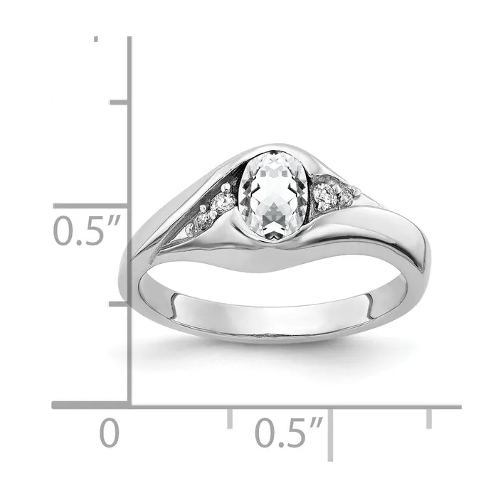 Rings goldiaca 14k White Gold 6x4mm Oval Cubic Zirconia VS Real Diamond ring