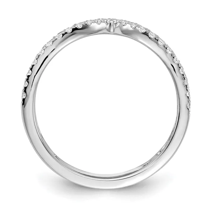 Rings Goldiacom 14k White Gold 2row VShape Real Diamond Ring