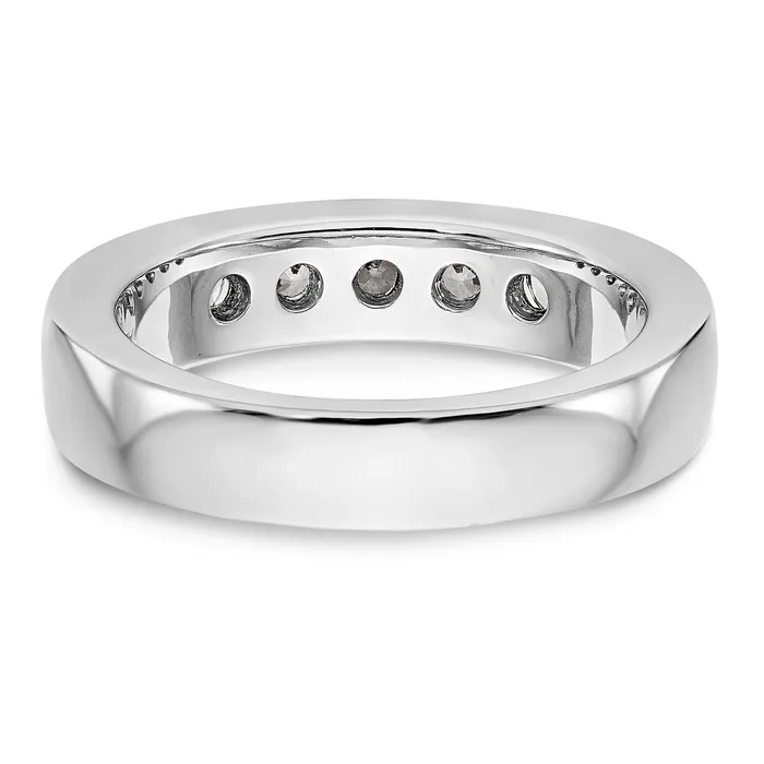 Rings Goldiacom 14K White Gold 5 Stone Diamond Channel Band