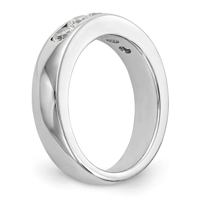 Rings Goldiacom 14K White Gold 5 Stone Diamond Channel Band