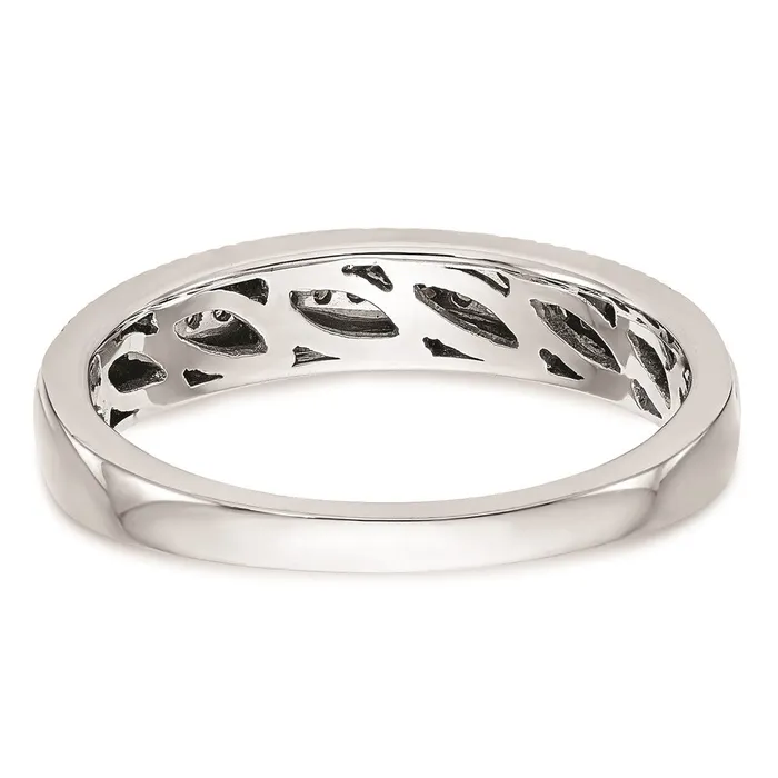Rings Goldiacom 14K White Gold Complete Real Diamond Trio Ladies Wedding Band