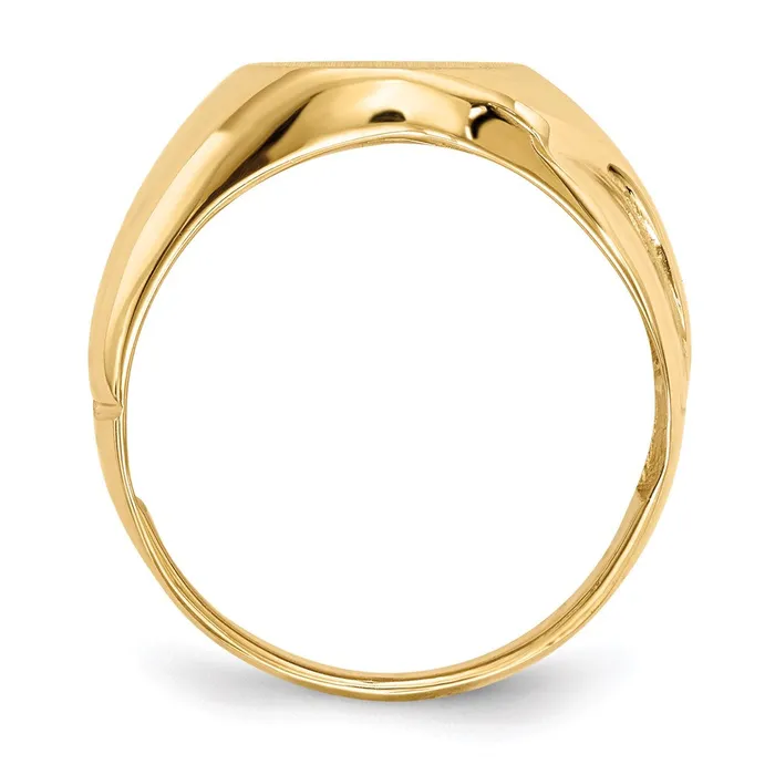 Rings Goldiacom 14K Yellow Gold 140x115mm Open Back A Real Diamond Mens Signet Ring