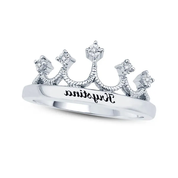 Rings Goldia Natural Diamond Accent RopeTextured Crown Ring in Sterling Silver 18 Characters