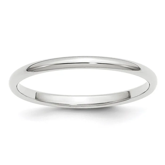 Rings Goldia Solid 10K White Gold 2mm Half Round MensWomens Wedding Band Ring Size 125