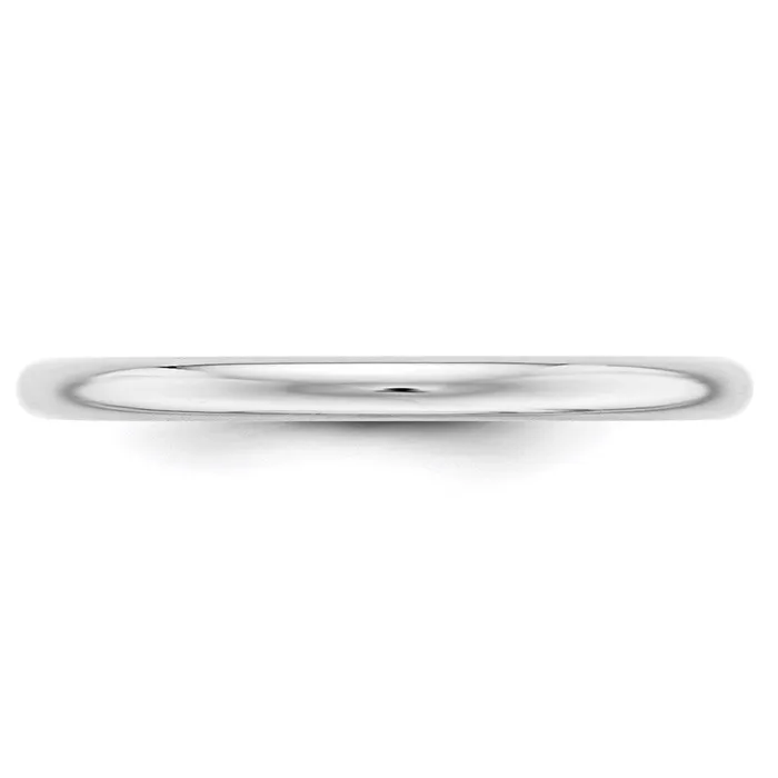 Rings Goldia Solid 10K White Gold 2mm Half Round MensWomens Wedding Band Ring Size 125