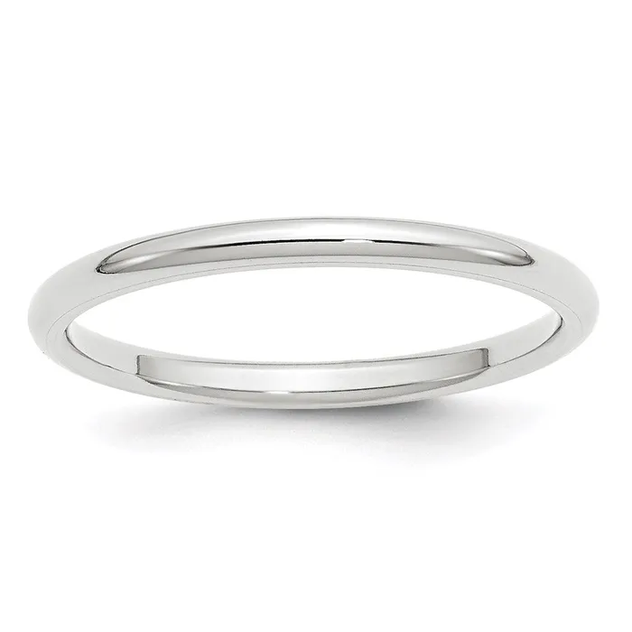 Rings Goldia Solid 10K White Gold 2mm Standard Comfort Fit MensWomens Wedding Band Ring Size 45