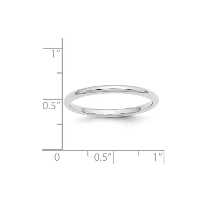 Rings Goldia Solid 10K White Gold 2mm Standard Comfort Fit MensWomens Wedding Band Ring Size 45