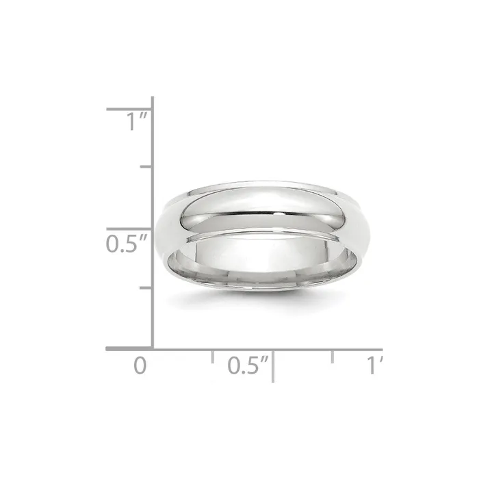 Rings Goldia Solid 10K White Gold 6mm Half Round with Edge MensWomens Wedding Band Ring Size 12