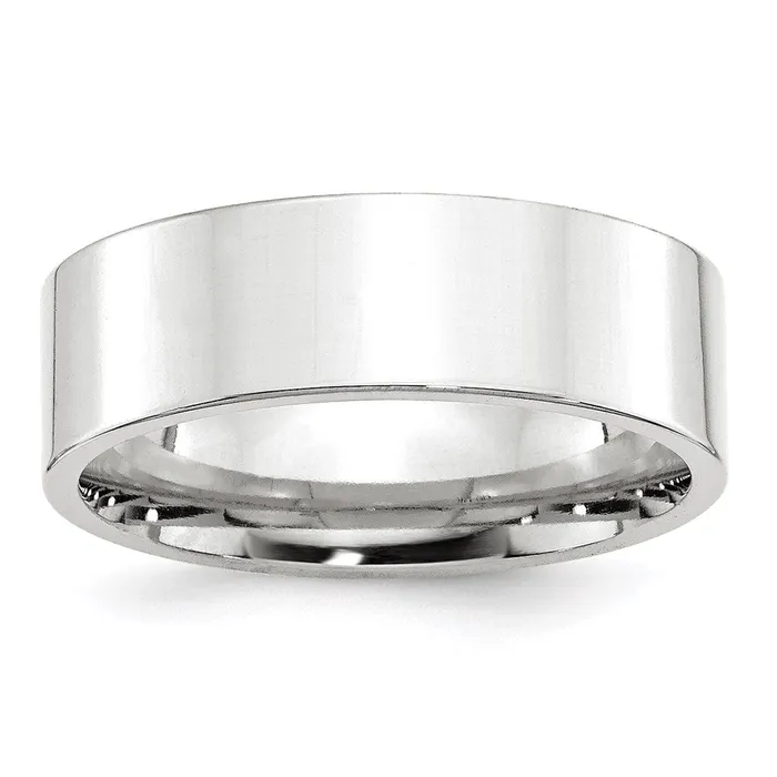 Rings Goldia Solid 10K White Gold 7mm Standard Flat Comfort Fit MensWomens Wedding Band Ring Size 95