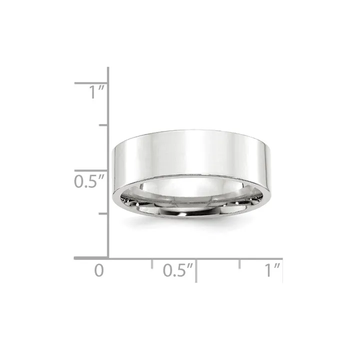 Rings Goldia Solid 10K White Gold 7mm Standard Flat Comfort Fit MensWomens Wedding Band Ring Size 95
