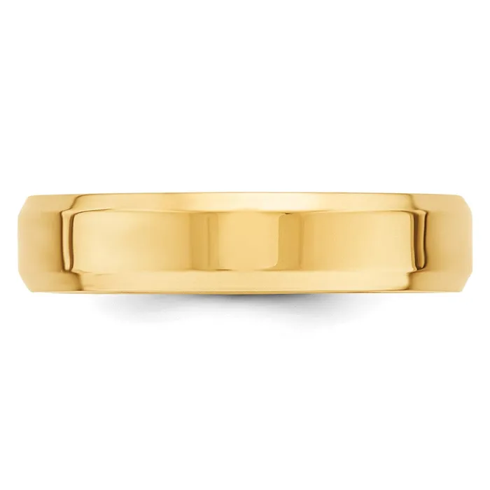 Rings Goldia Solid 10K Yellow Gold 5mm Bevel Edge Comfort Fit MensWomens Wedding Band Ring Size 45