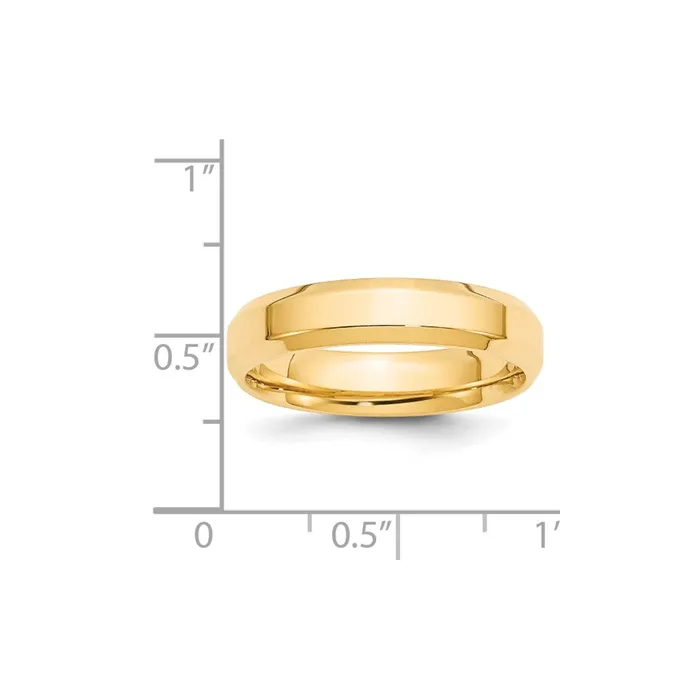 Rings Goldia Solid 10K Yellow Gold 5mm Bevel Edge Comfort Fit MensWomens Wedding Band Ring Size 45