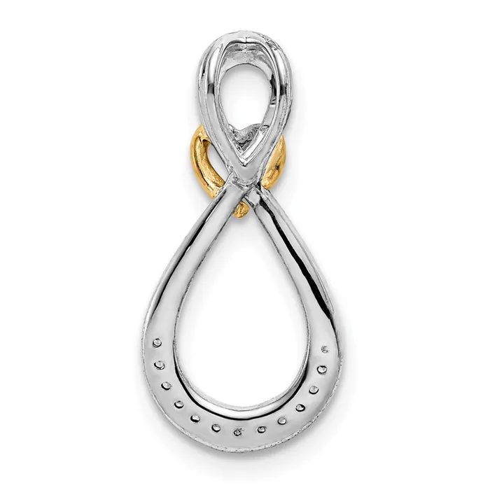 Rings Goldia Solid 14k Twotone 120ct Simulated CZ Infinity wHeart Chain Slide