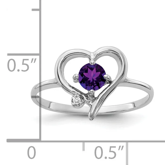 Rings Goldia Solid 14k White Gold 4mm Simulated Amethyst AA CZ Ring