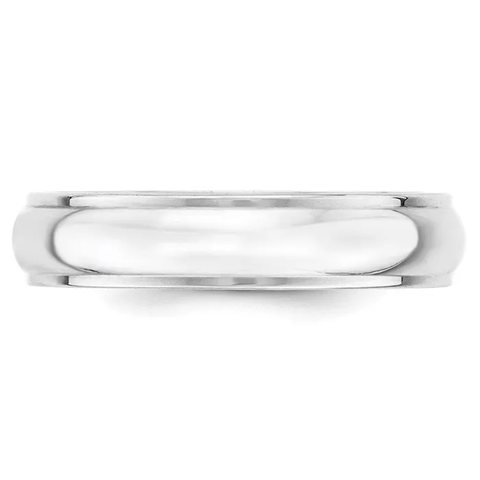 Rings Goldia Solid 14K White Gold 5mm Half Round with Edge MensWomens Wedding Band Ring Size 9