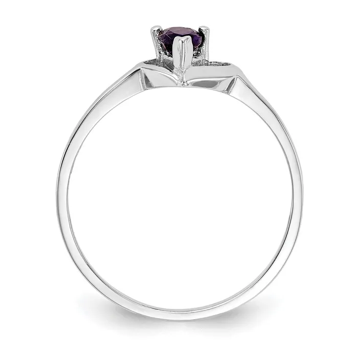 Rings Goldia Solid 14k White Gold 5x3mm Pear Simulated Amethyst A CZ Ring