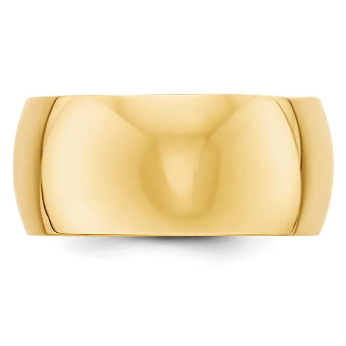 Rings Goldia Solid 14K Yellow Gold 10mm Half Round MensWomens Wedding Band Ring Size 95