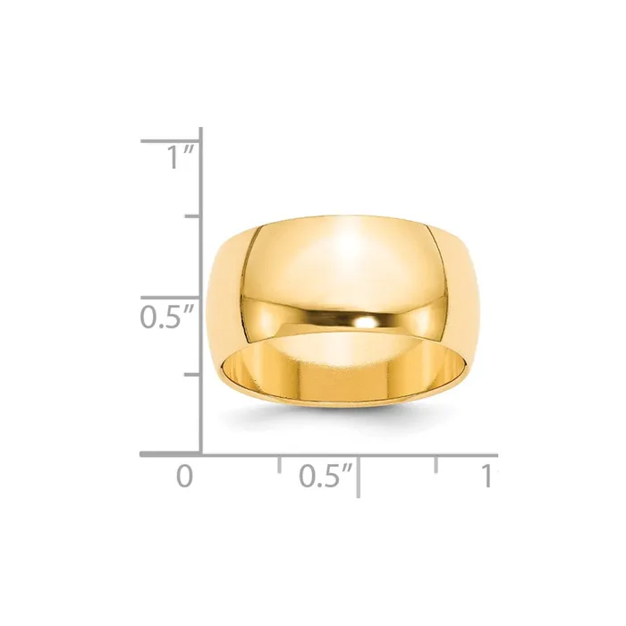 Rings Goldia Solid 14K Yellow Gold 10mm Half Round MensWomens Wedding Band Ring Size 95