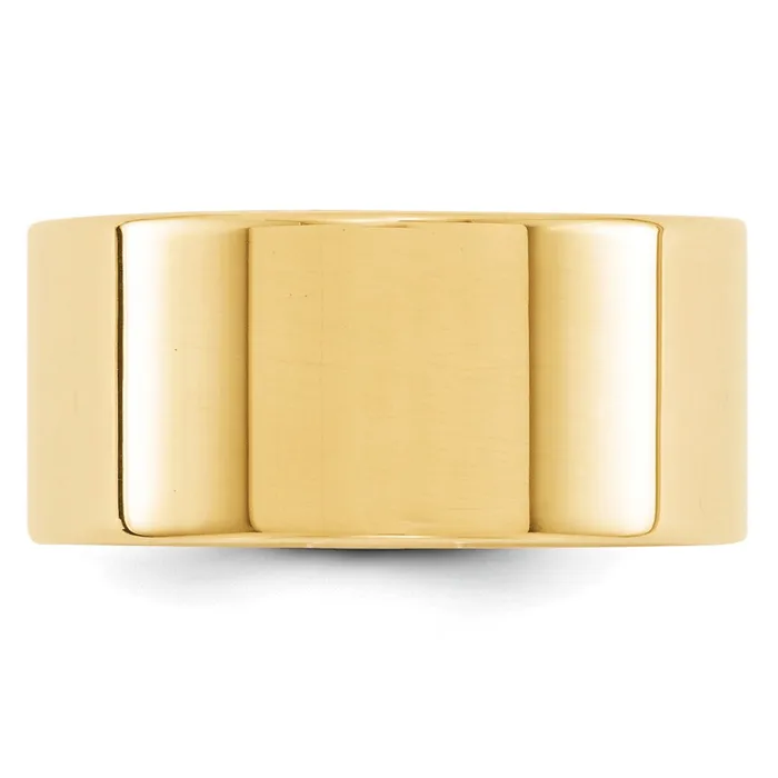 Rings Goldia Solid 14K Yellow Gold 10mm Light Weight Flat MensWomens Wedding Band Ring Size 13