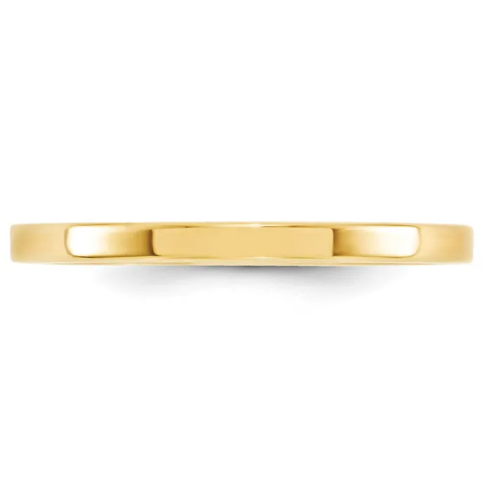 Rings Goldia Solid 14K Yellow Gold 2mm Standard Flat Comfort Fit MensWomens Wedding Band Ring Size 45