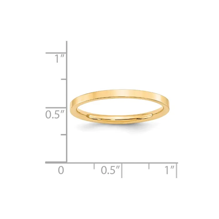Rings Goldia Solid 14K Yellow Gold 2mm Standard Flat Comfort Fit MensWomens Wedding Band Ring Size 45