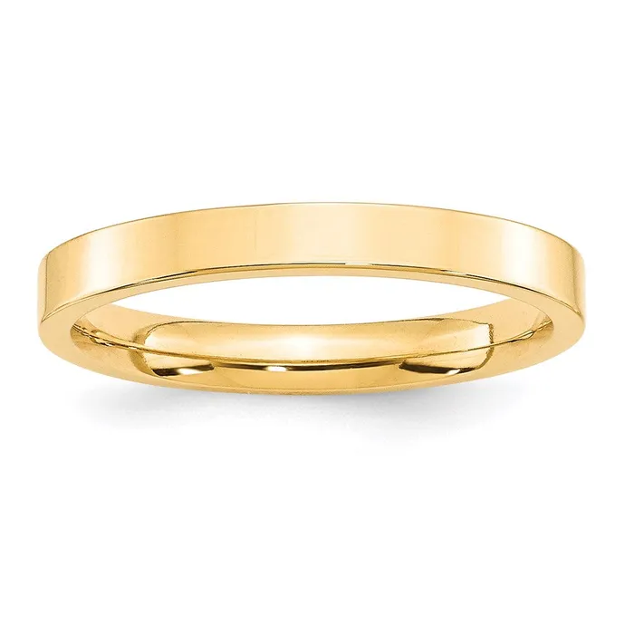 Rings Goldia Solid 14K Yellow Gold 3mm Standard Flat Comfort Fit MensWomens Wedding Band Ring Size 9