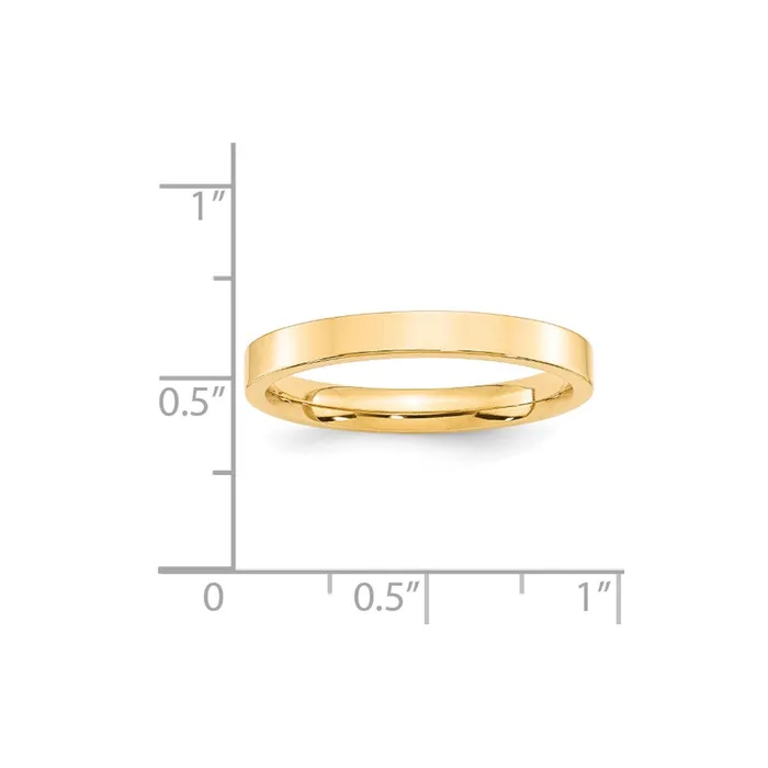 Rings Goldia Solid 14K Yellow Gold 3mm Standard Flat Comfort Fit MensWomens Wedding Band Ring Size 9
