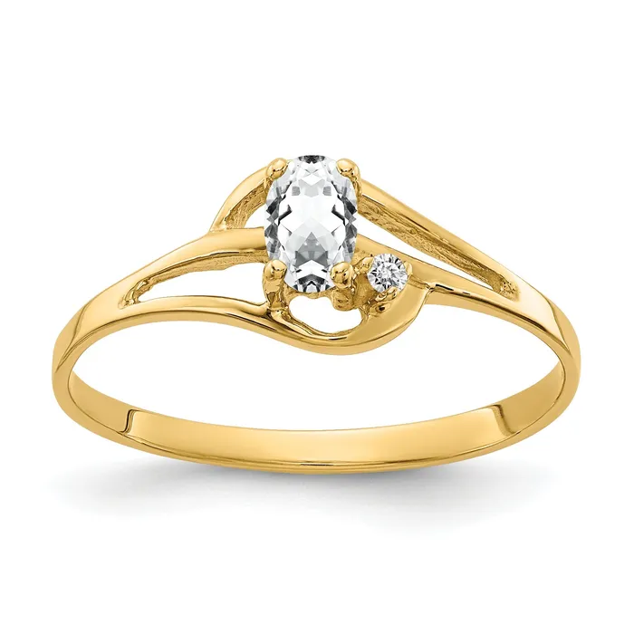 Rings Goldia Solid 14k Yellow Gold 5x3mm Oval Cubic Zirconia AAA Simulated CZ Ring